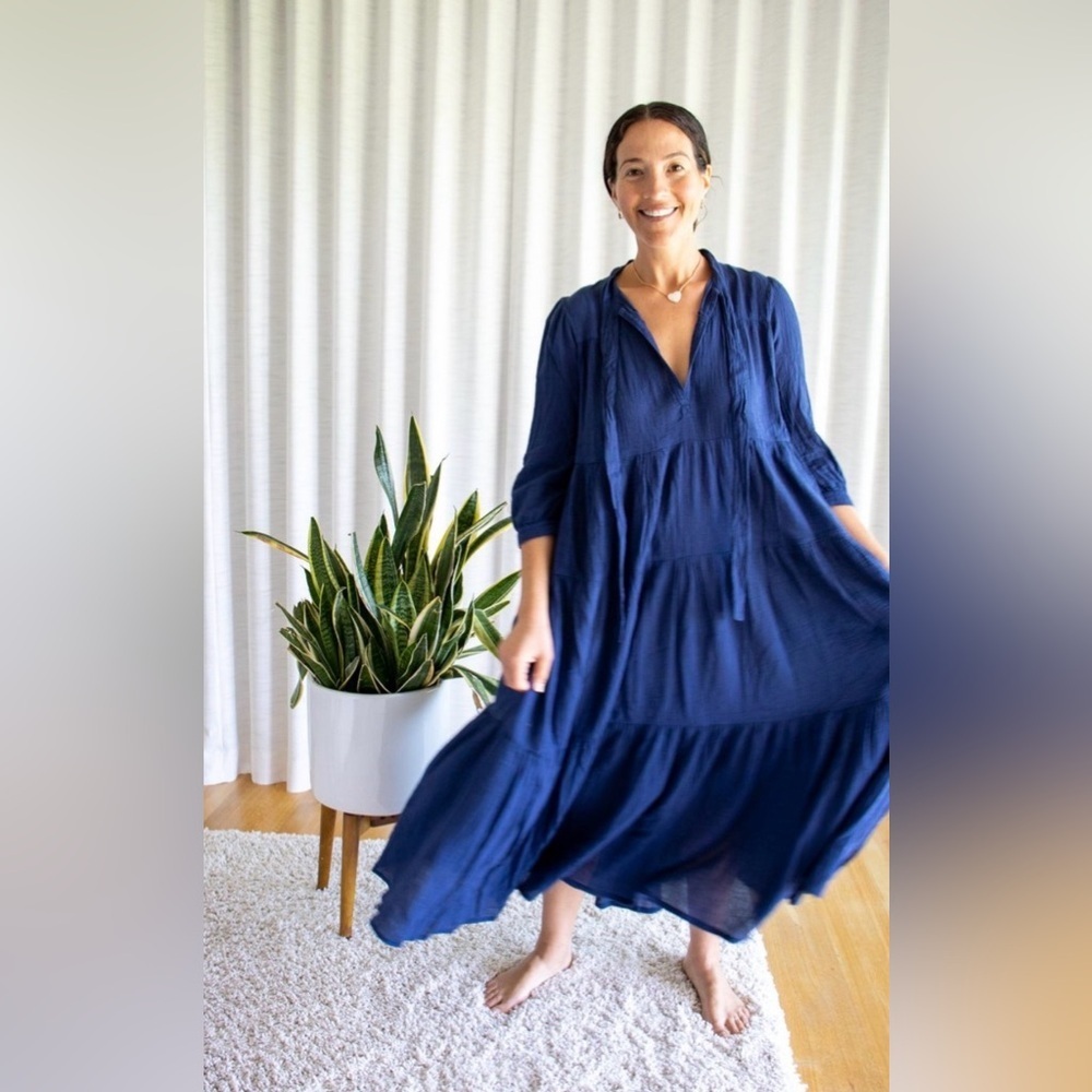 Honorine Long Giselle Cover Up in Color Royal Blue. Size S - Picture 7 of 8
